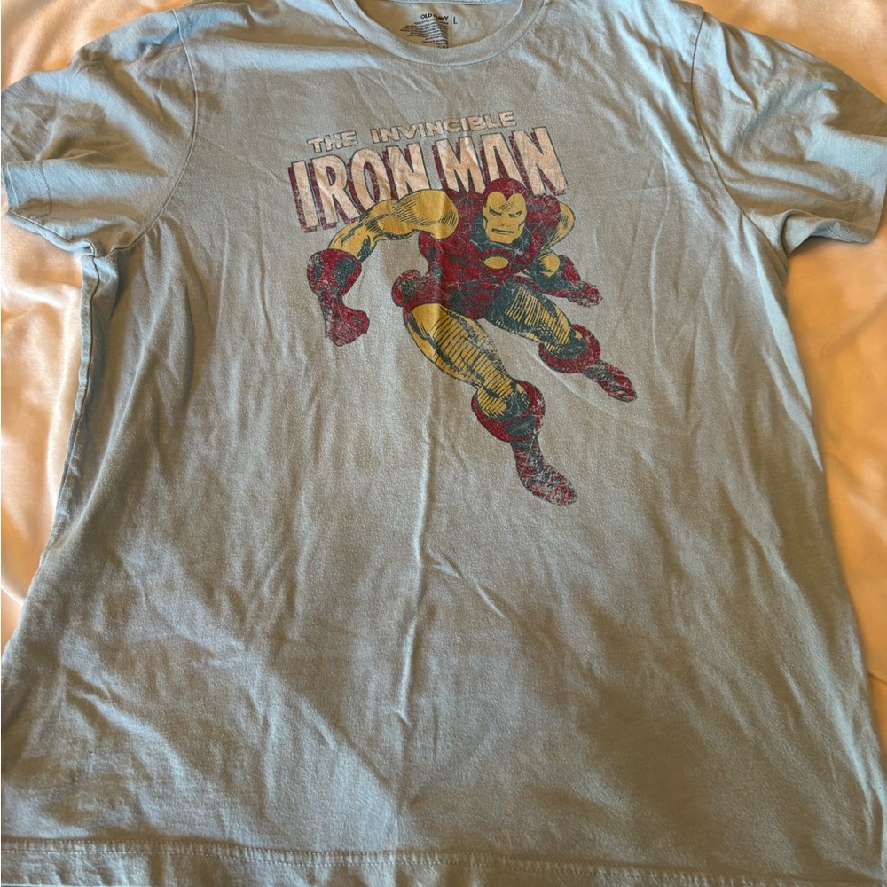 Old Navy Light Blue Iron Man Graphic Tee